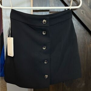 Aritzia Black Buttoned Mini Skirt